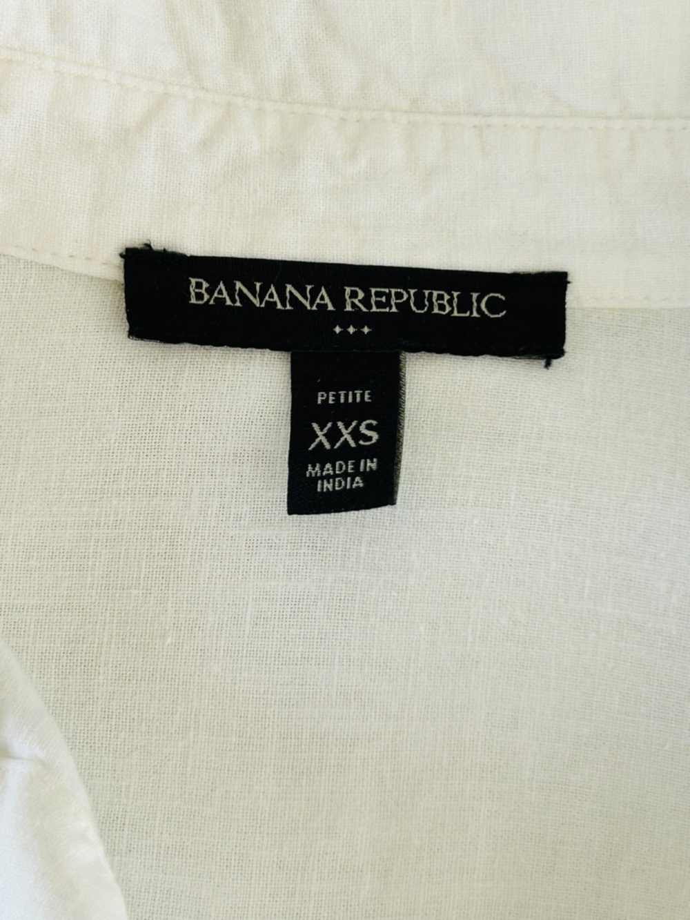 4/$20 Banana Republic Petite White Linen Button Down Shirt XXS Classic Blouse - Picture 3 of 4